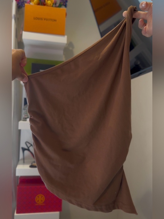 Tops - Brown Off the Shoulder shirt